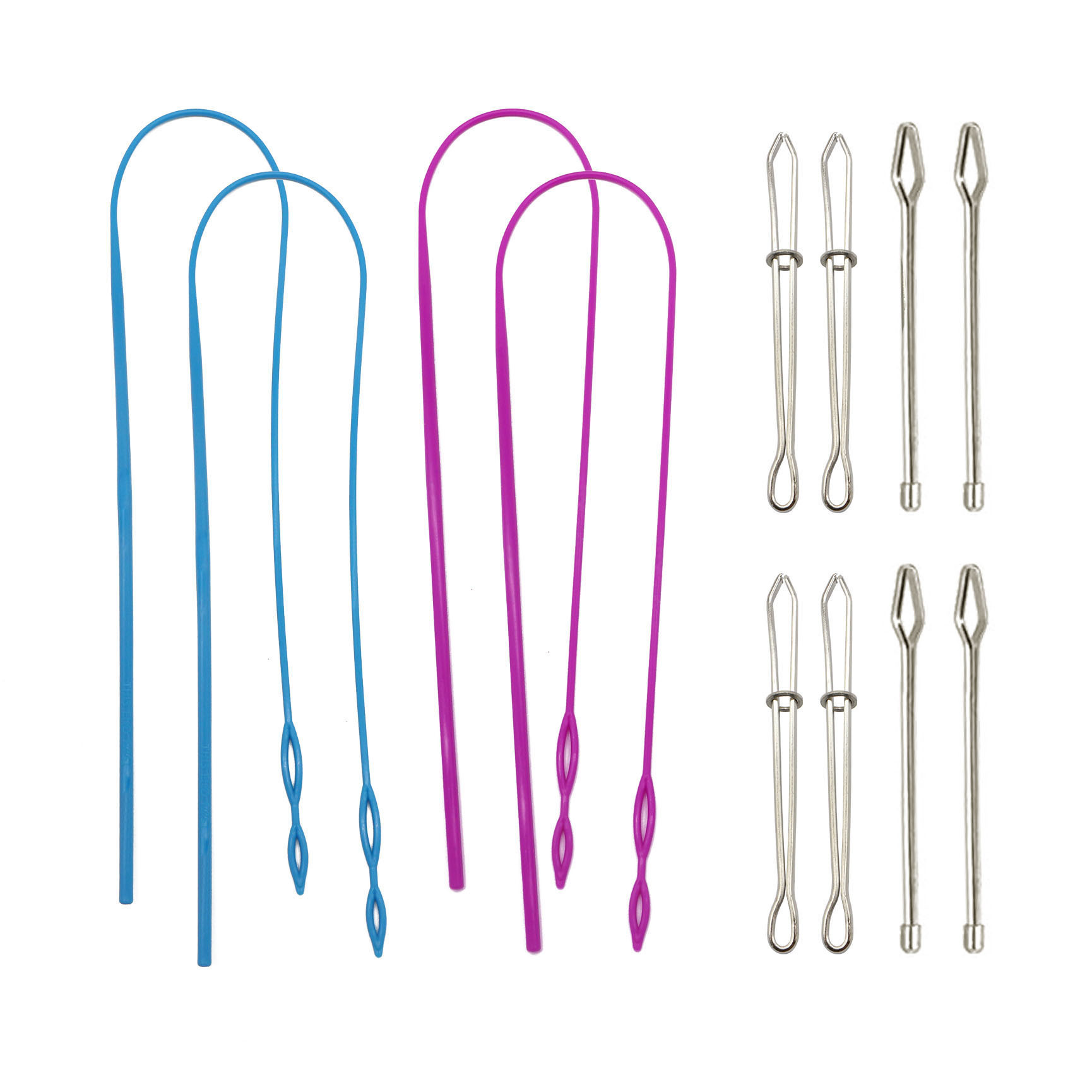 Juego de enhebrador de banda elástica de Amazon, cable de banda elástica de plástico largo, enhebrador de cuerda de doble orificio, clip de cinturón