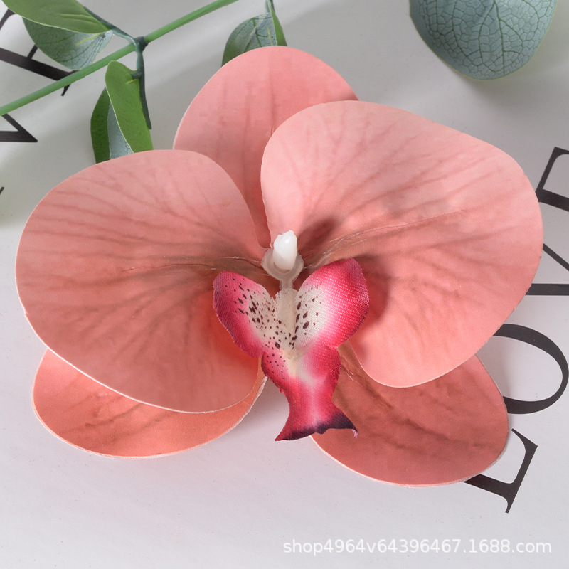 Película blanca Phalaenopsis flor cabeza pétalo simulación flor accesorios tocado horquilla diy flor decorativa de boda hecha a mano