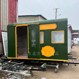 景区园林摆件复古火车头模型摆件大型复古有轨电车老上海铛铛车