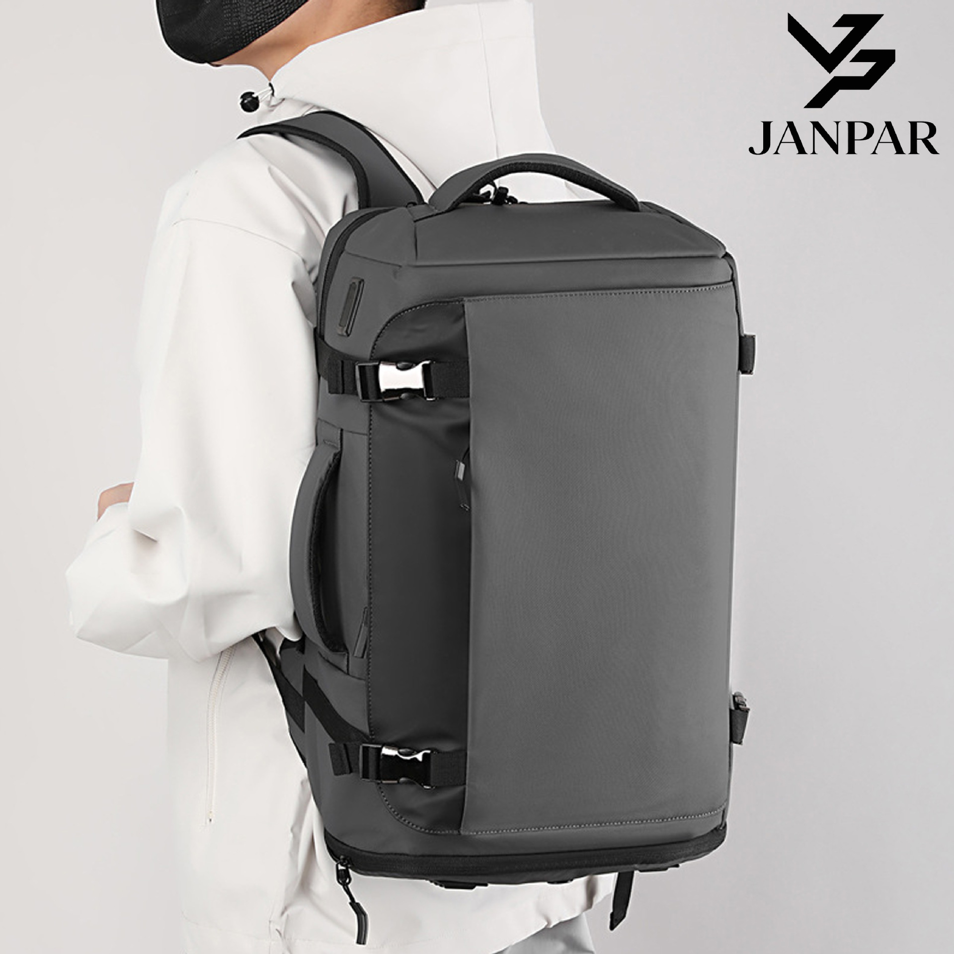 Mochila Rígida de Viaje para Hombre USB, Película Sintética, Transpirable, Compartimento para Zapatos, para Viajes de Negocios