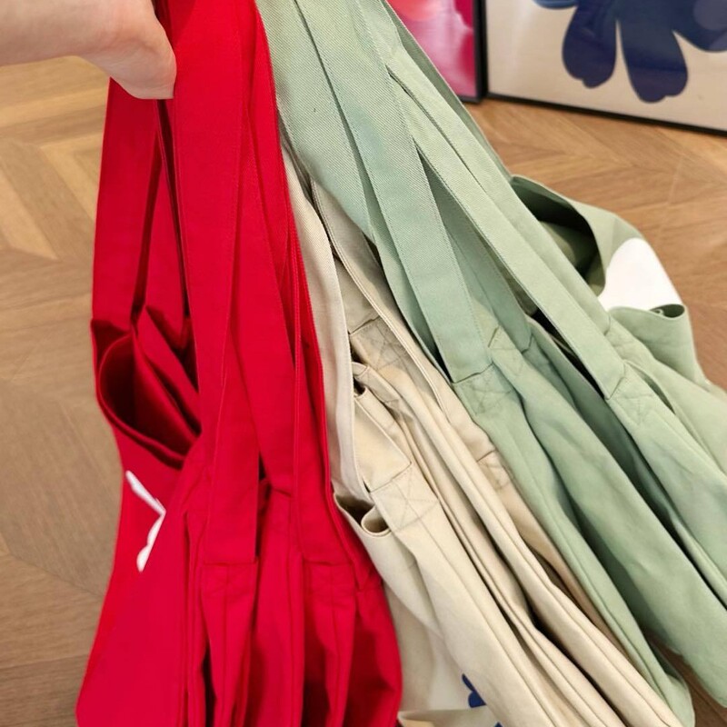 Xiaohongshu Live-Stream Popular Canvas Bag with Unique Design, Niche Korean Style, Versatile, Lightweight, Large Capacity, Crossbody Shoulder Bag for Women