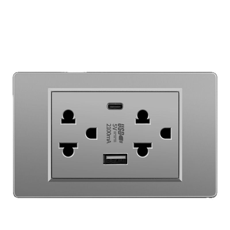 Tailandia estándar estadounidenses panel de carga typec doble USB tailandés de seis orificios enchufe Vietnam Ecuador 16A transfronterizo