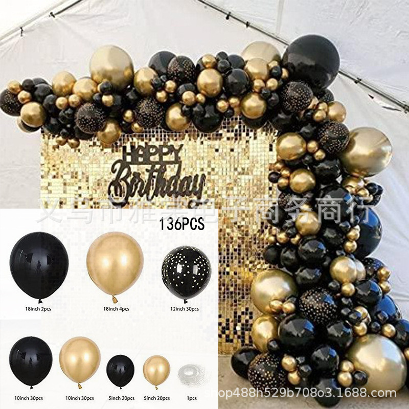 Hot sale Amazon black gold balloon birthday party celebration graduation Bachelor wedding baby shower anniversary