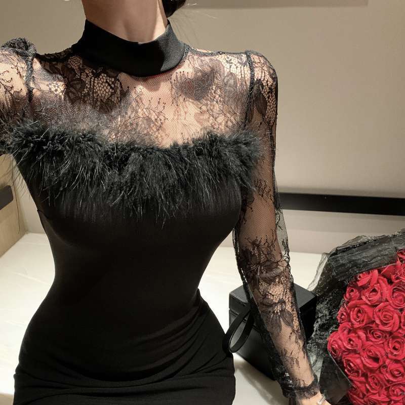 2026 Spring Vintage Chinese Style Comfortable Casual Lace Round Neck Long Sleeve High Waist Women's Mid-Length Dress 2026 Spring Vintage Chinese Style Comfortable Casual Lace Round Neck Long Sleeve High Waist Women's Mid-Length Dress