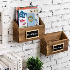 木质带黑板墙上收纳盒客厅卧室壁挂式杂志玩具整理盒多用收纳盒