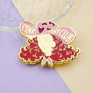 Pink Pony Club Cowgirl Enamel Pin Music Badge Creative Jewelry Fan Brooch Accessories