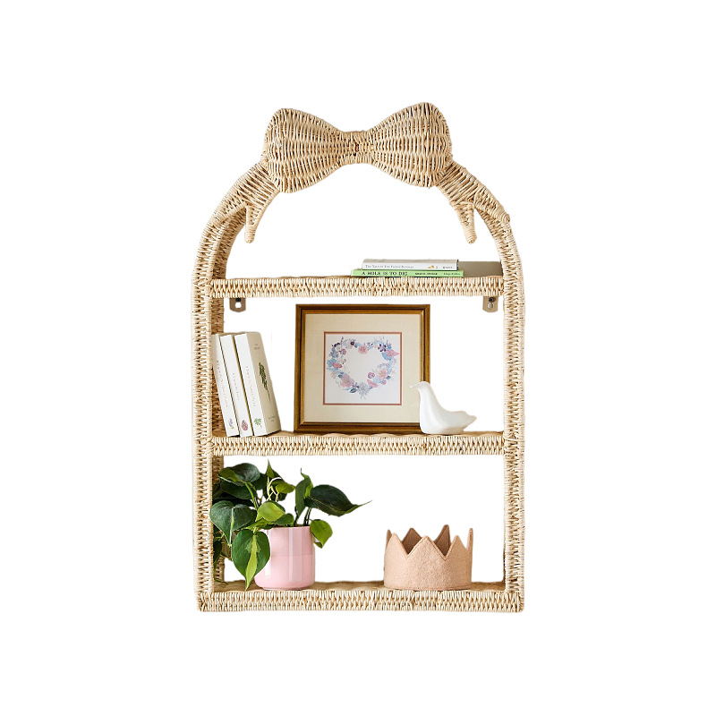Canasta de almacenamiento de ratán de mariposa transfronteriza, estante de decoración de pared, decoración práctica, habitación de niños, decoración de tejido de casa de familia