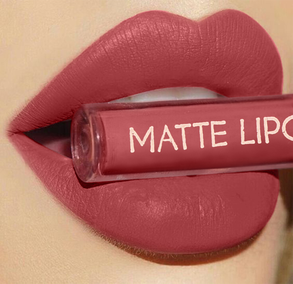 6-piece red matte lipstick set, liquid lipstick, waterproof, non-stick cup, lip gloss, velvet lip gloss, cross-border undefined