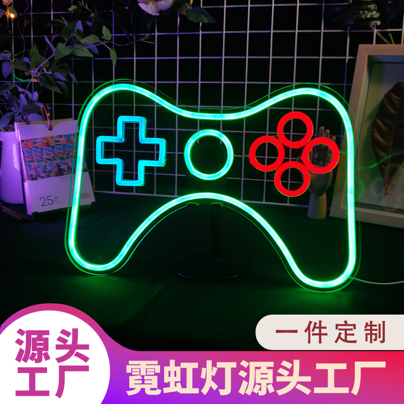 Game controller decorative LED illuminated billboard trendy decorative letter neon light ambient light e-sports