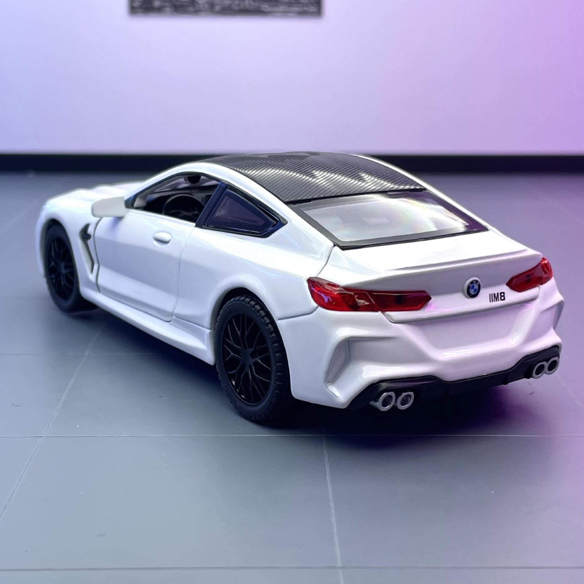 Zhongyuan xinghejin modelo de coche 1:32 baoma M8 coche deportivo Tire hacia atrás PUERTA DE SONIDO juguete coche música modelo cubierta de polvo