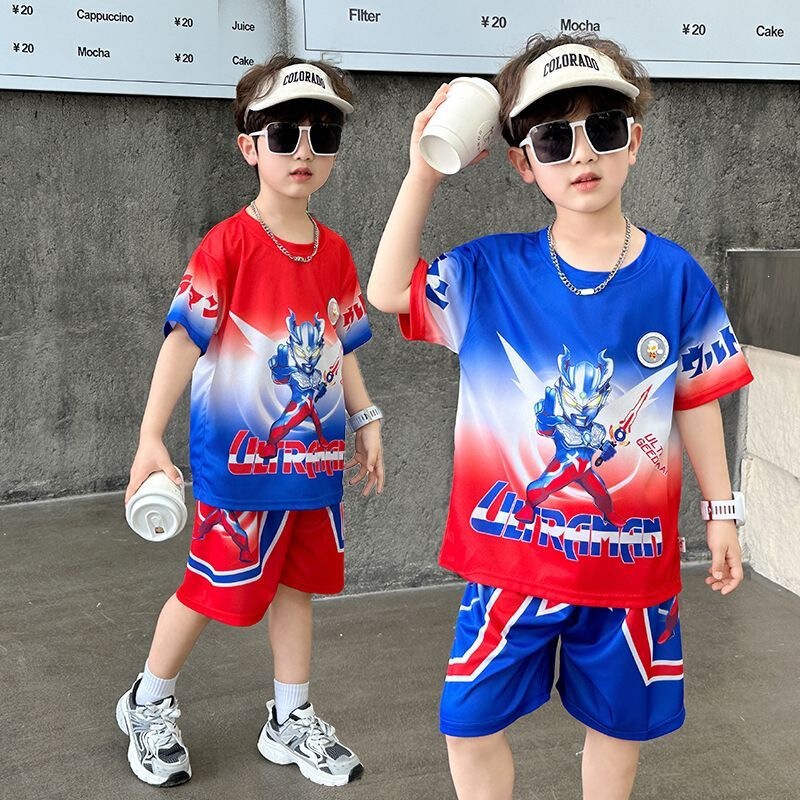 Boys' Summer Outfit Ultraman New Style Children's Clothing Short-Sleeve Kids' Nezha Thin Cartoon Set Boys' Summer Outfit Ultraman New Style Children's Clothing Short-Sleeve Kids' Nezha Thin Cartoon Set