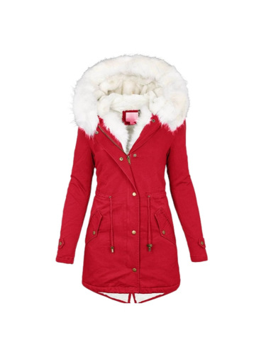 Autumn/Winter Wish: New Arrival European & American Style Cross-Border Top—Fitted Sherpa-Lined Puffer Jacket with Collar and Pockets, Perfect for Women