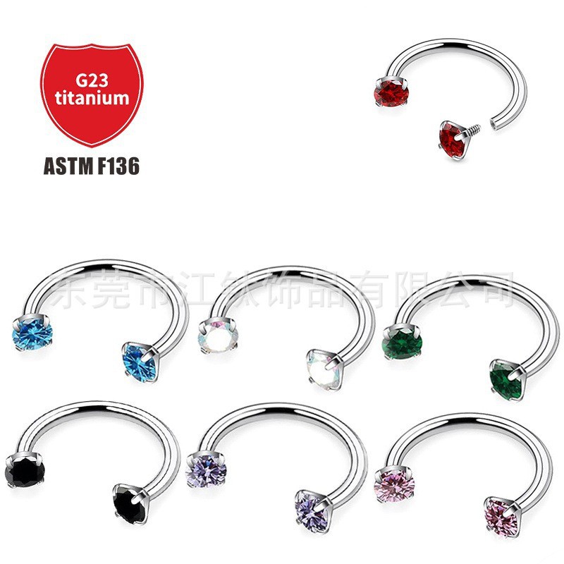 Pointed titanium steel lip stud product view