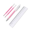 Fuchsia coloured pencils, changeable ruler, 1.0mm