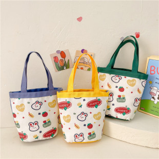 2023 New Arrival Canvas Women's Bag Stylist Rabbit Children's Portable Bucket Coin Purse Rabbit Year Accompanying Gift Shoulder Bag for Women