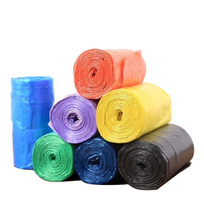 [200 paquetes] bolsas de basura de boca plana, bolsas negras de cocina, baños, puntos de ruptura de cinco rollos de bolsas de basura de boca plana