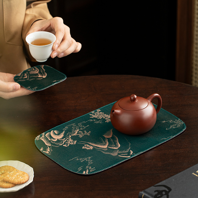 Rectangular Tea Mat for Home Use, Double-Sided, Suitable for Dry Brewing, Tea Towel, Tea Mat, Tea Flag, Kung Fu Tea Set Accessories Rectangular Tea Mat for Home Use, Double-Sided, Suitable for Dry Brewing, Tea Towel, Tea Mat, Tea Flag, Kung Fu Tea Set Accessories