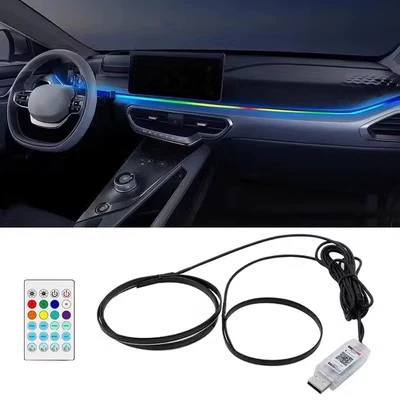Cross-border automotive interior LED acrylic Other lights - iridescent-flowing-lightone-for-two-110cm35cmcontrolled-by-buttonsappremote-control