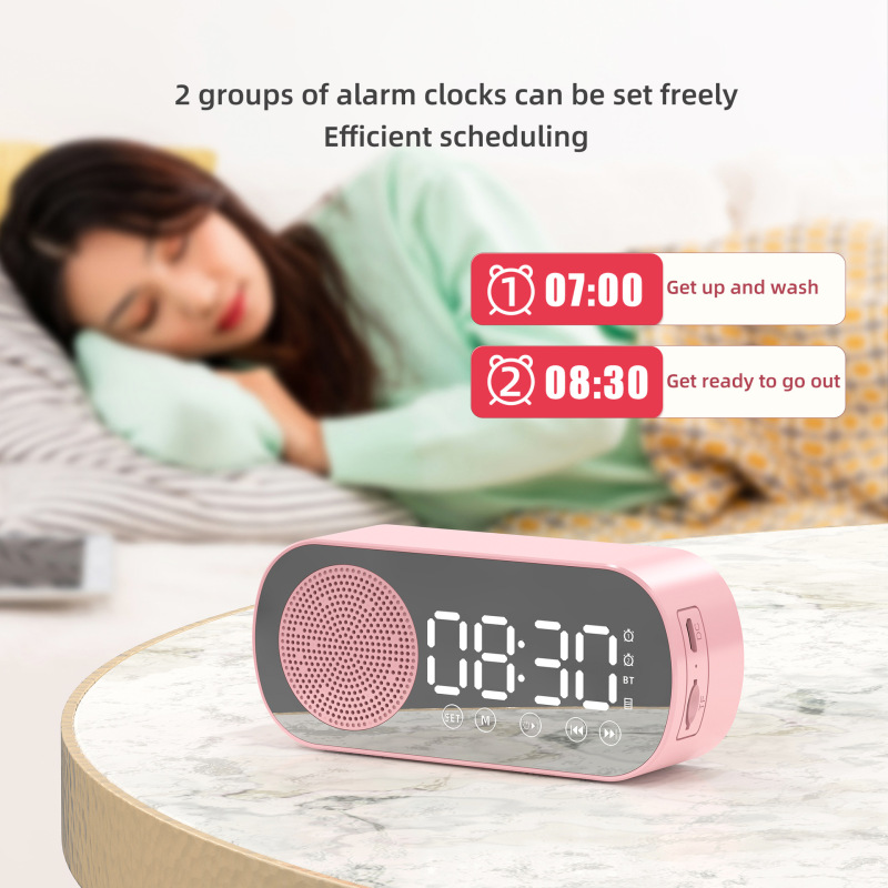 クロスボーダー知能ai無線bluetoothスピーカー高精細鏡面時計目覚まし時計カードデスクトップミニ小音響プレゼント|undefined