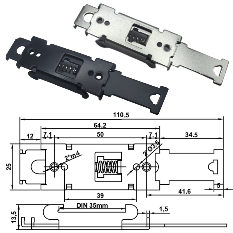 Huaqi mingtong accesorios de estado sólido hebilla de hierro hebilla fija guía carril soporte de instalación 35MM Guía carril instalación hebilla 44 ancho