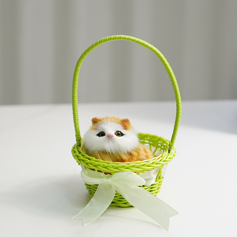 높은 바구니 (녹색) + 가필드 스쿼트 고양이가 짖습니다