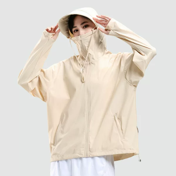 Tmall same UPF50 summer ice silk sunscreen clothing women's anti-ultraviolet cool breathable big hat brim sunscreen clothing men