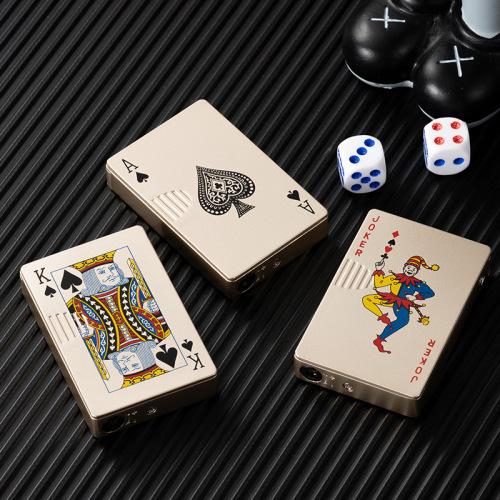 Internet celebrity creative personality new and unique money checking poker lighter metal inflatable windproof lighter gift trend