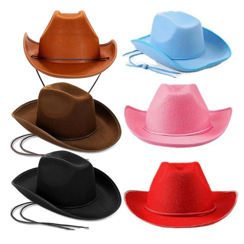 Розовая ковбойская шляпа с отделкой, готовая белая ковбойская шляпа с отделкой от производителя, черная ковбойская шляпа с отделкой в цвете Дик Браун.