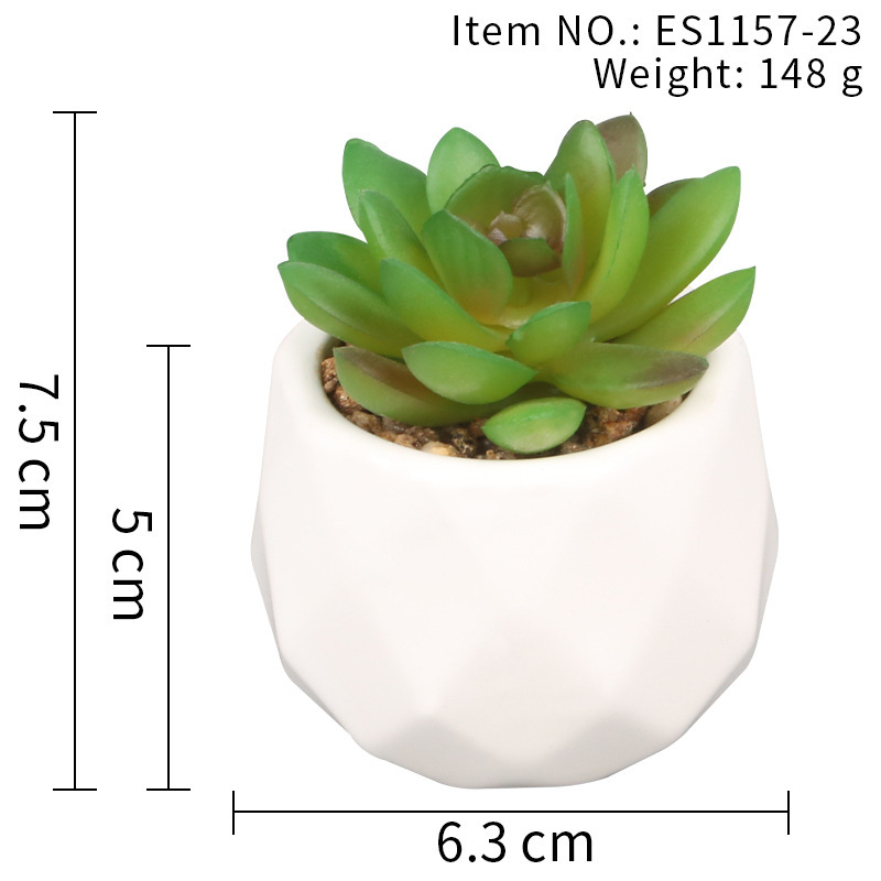 Maceta de cerámica para suculentas artificiales de oficina, mini suculenta rosa, taza de diamante, gran venta, entrega instantánea, irrompible, alta simulación.