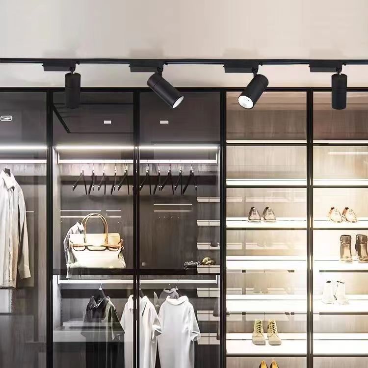 Three-line LED track light spotlights for clothing stores, shopping malls, supermarkets, furniture stores, focused COB spotlights for three-line commercial stores