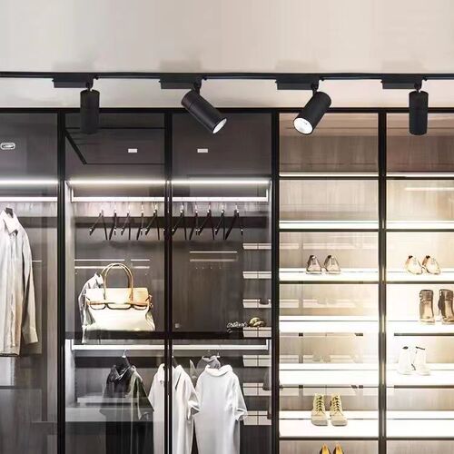 Three-line LED track light spotlights for clothing stores, shopping malls, supermarkets, furniture stores, focused COB spotlights for three-line commercial stores