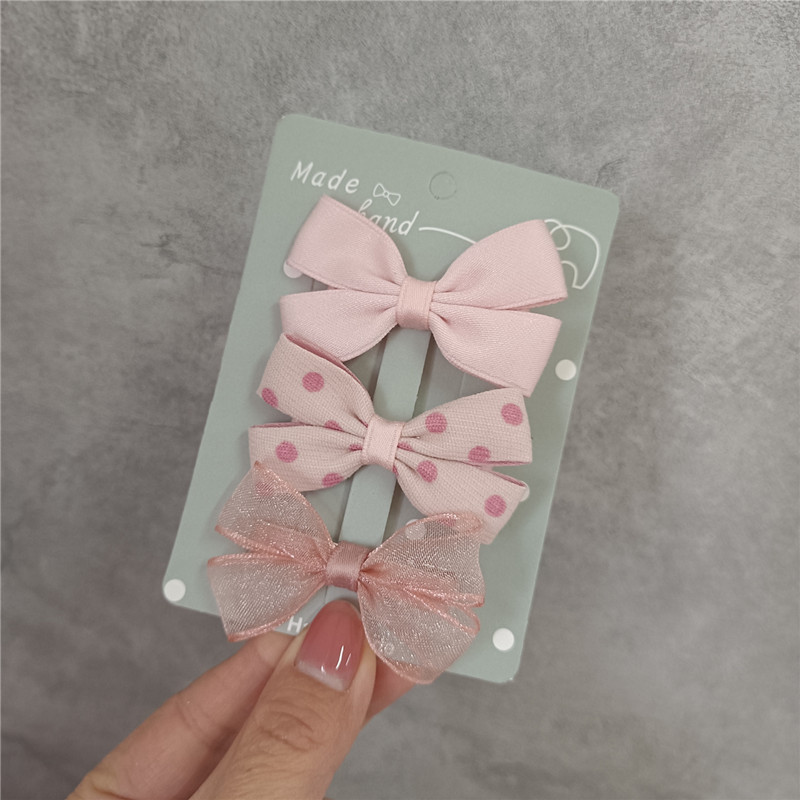 Kid'S Cute Bow Knot Silk Yarn Hair Clip display picture 3