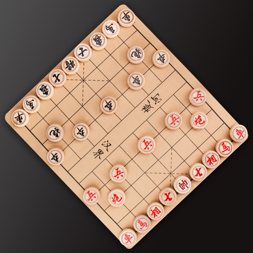 Beech Portable Solid Wood Wooden Toys Chinese Chess Children Adults Wooden Puzzle Chinese Wooden Chess