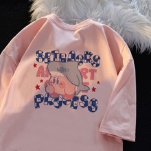 童装女童星之卡比T恤2024夏季新款中小童可爱学院风女宝宝纯棉衫