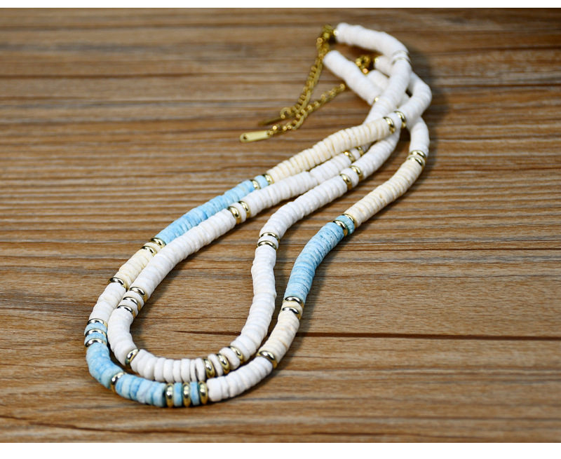 Geometric Pattern Summer, Spring, Spring&Summer Season Beach Geometric Shell Beaded Women's Necklace