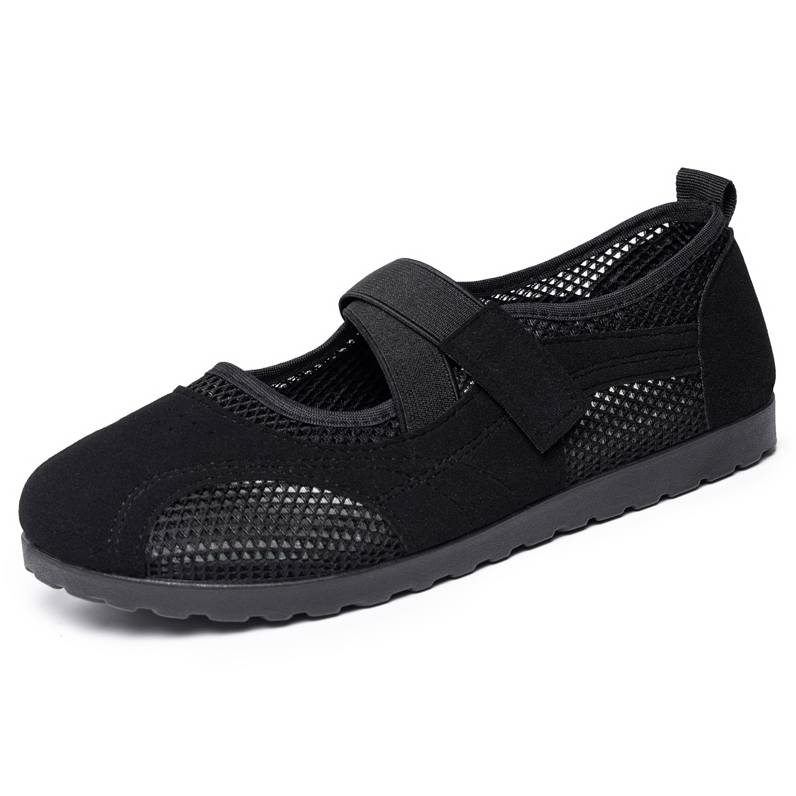 Zapatos de mujer de verano 2026 nuevos zapatos de malla agujerados velcro plano zapatos de calzado casual de mujer