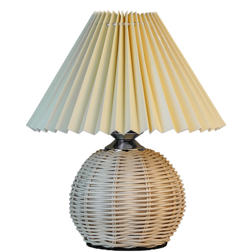 Nordic ins Lámpara de mesa plisada Sense premium Dormitorio Lámpara de noche B & B Atmósfera en forma de paraguas Luz de noche LED Regalo para dormir