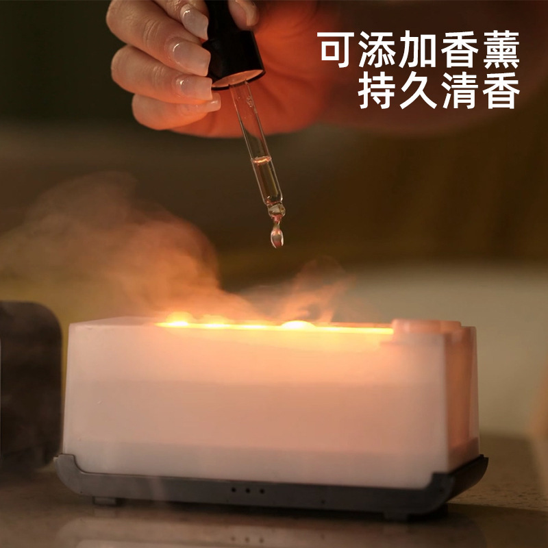 新商品UBS拡香機家庭用自動噴香機シミュレーション炎加湿器デスクトップカラフル炎アロママシン|undefined