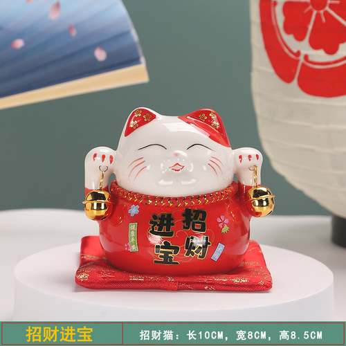 Small Lucky Cat Ceramic Home Ornaments Creative Japanese Lucky Cat Small Piggy Bank Shop Opening Event Gift