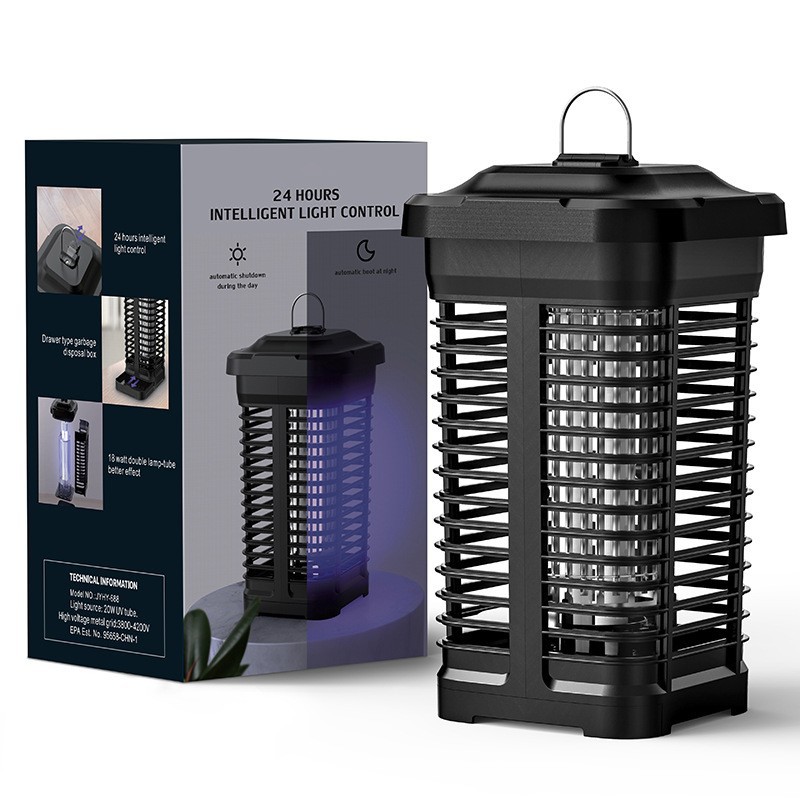Cross-Border New Product Light-Controlled Electric Shock Mosquito Killer Lamp for Indoor and Outdoor Use in Courtyards, 18W Mosquito Killer, Waterproof, Mosquito Repellent and Insecticide