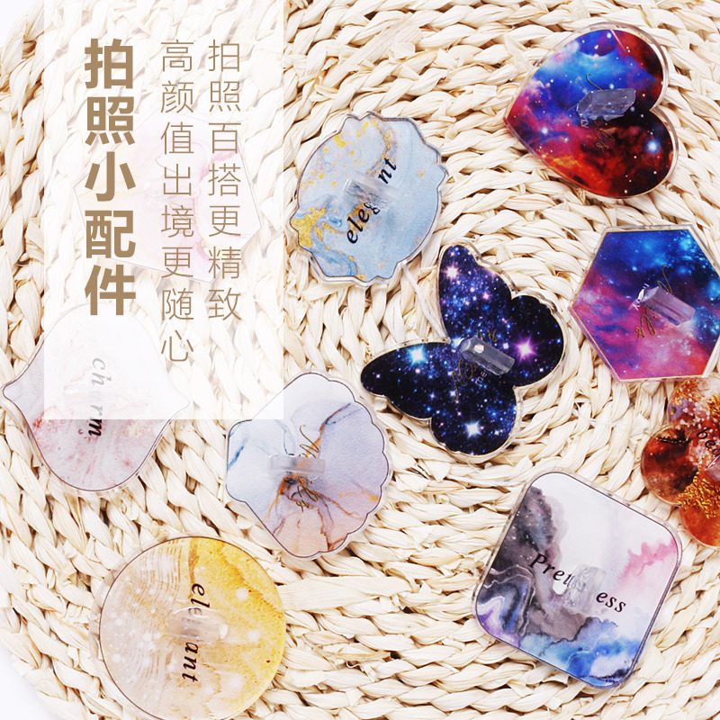 Nail nail pad holder base de la práctica de cristal de piedra de ágata borde redondo Shell pieza mariposa marbling pintado base de la práctica