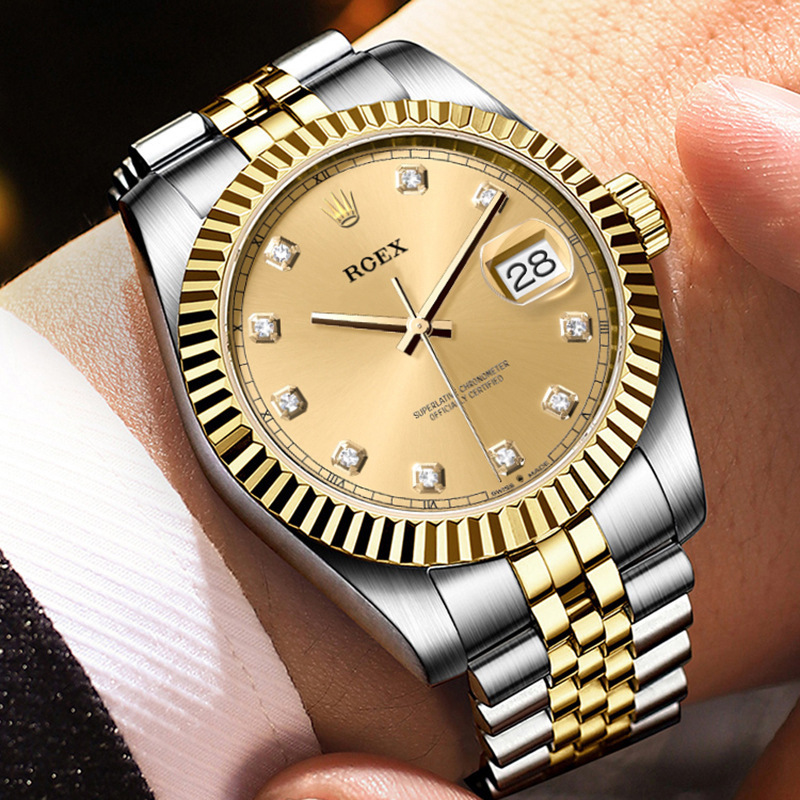 Swiss original gold Rolex men's watch Diamond Dial Date Watch Men's Fully Automatic Mechanical Watch Waterproof Men's Luminous Classic Swiss original gold Rolex men's watch Diamond Dial Date Watch Men's Fully Automatic Mechanical Watch Waterproof Men's Luminous Classic