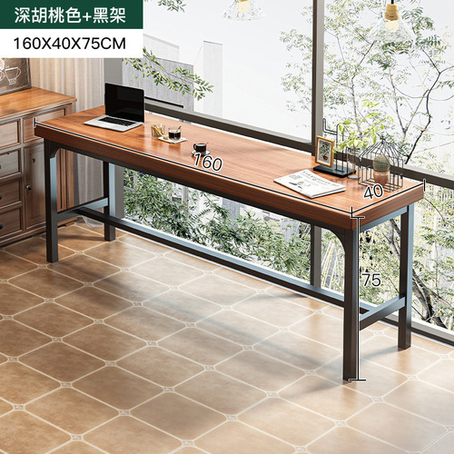 Wall bar table long table home balcony wall narrow table milk tea shop bar high table and chair combination commercial