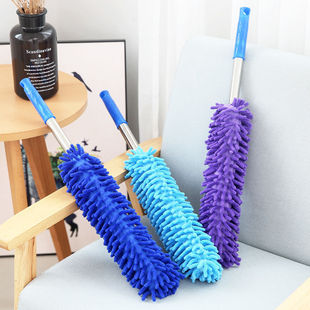 Japanese stainless steel chenille household electrostatic dust duster car non-retractable dust brush feather duster wholesale