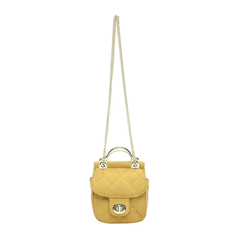 Children's bag with diamond pattern one shoulder, Chanel style, chain bag