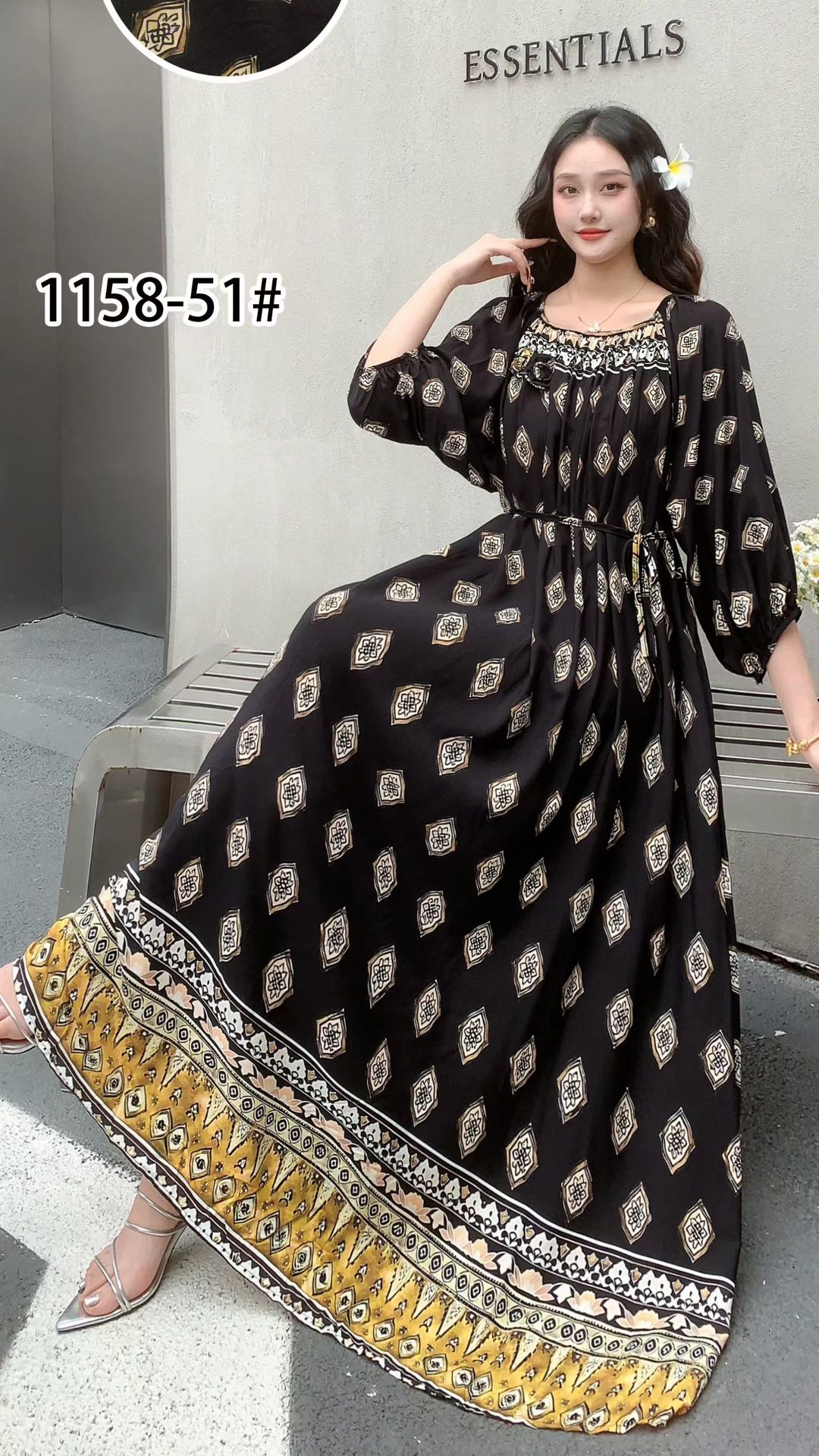 Ropa de mujer de talla grande transfronteriza europea y americana, vestido informal de algodón largo hasta la rodilla, holgado y cómodo, para verano, ropa de maternidad.