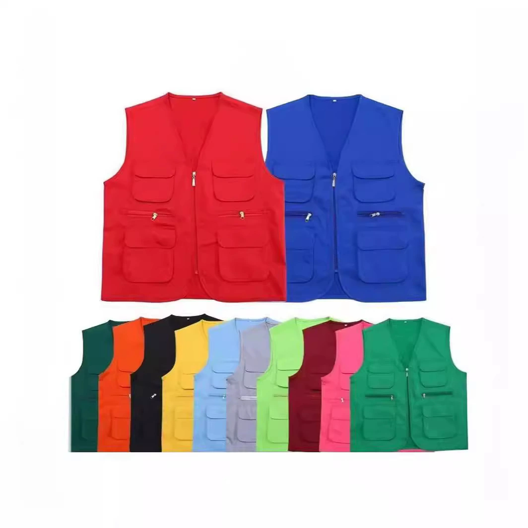 Волонтер жилет детский жилет с несколькими карманами высококлассная рабочая одежда супермаркета с логотипом рекламный жилет