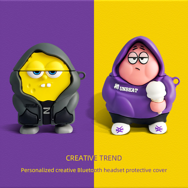 衛衣卡通寶寶耳機套2/3三代適用蘋果AirPods pro硅膠耳機保護殼