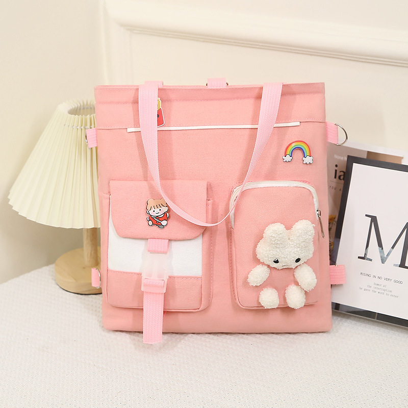 Bolsa de aprendizaje para estudiantes de escuela primaria bolsa de maquillaje a prueba de agua para niños bolsa de mensajero de dibujos animados mochila bolsa de arte multiusos portátil de secundaria