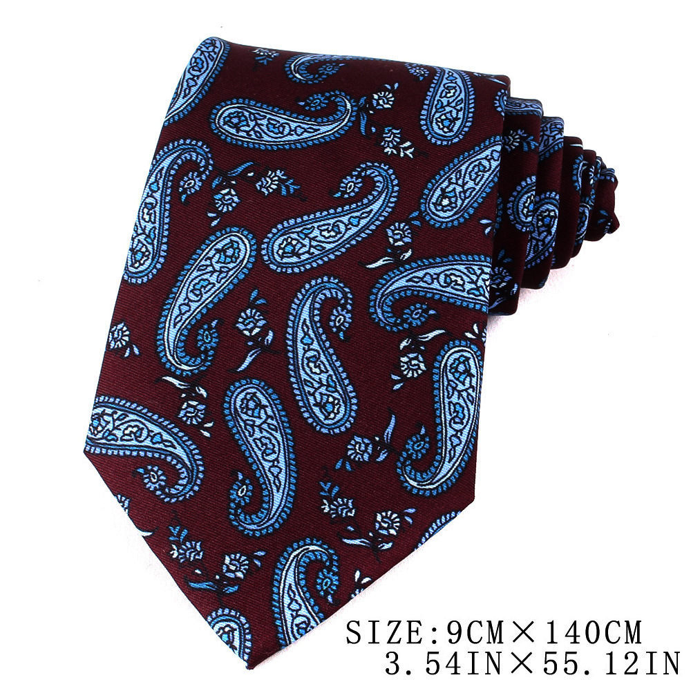 Herren Krawatte Im Retro Print Design, Breite 9cm Krawatte_voghion.com